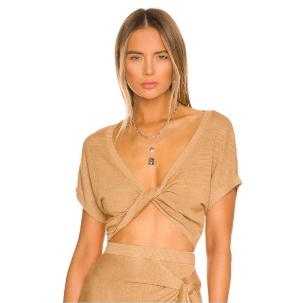 L*Space “Riley” Cropped Sweater Knit Top in Toffee Size XS New Without Tags! - Picture 5 of 11